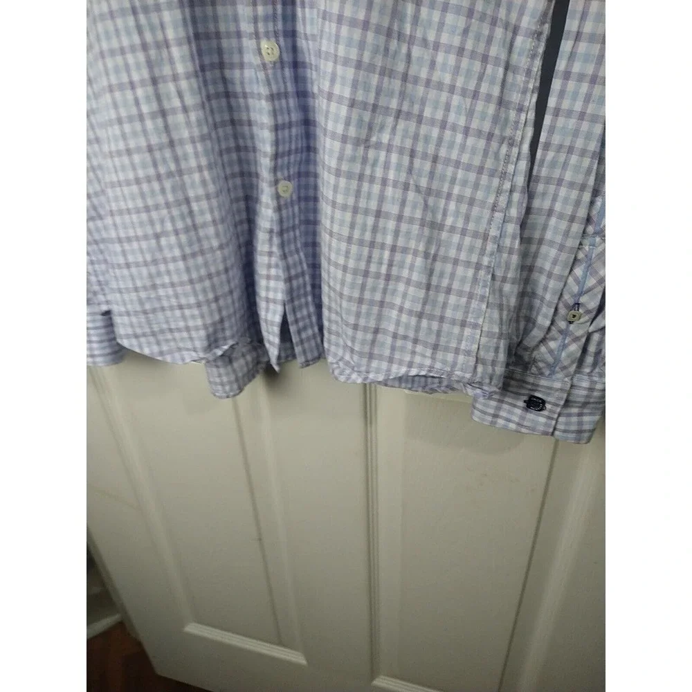 Jack Maverick Collared Purple Blue Gingham Long Sleeve Shirt. Size M